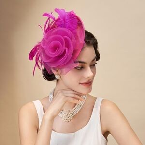 NEW! Fuschia Fascinator Hat